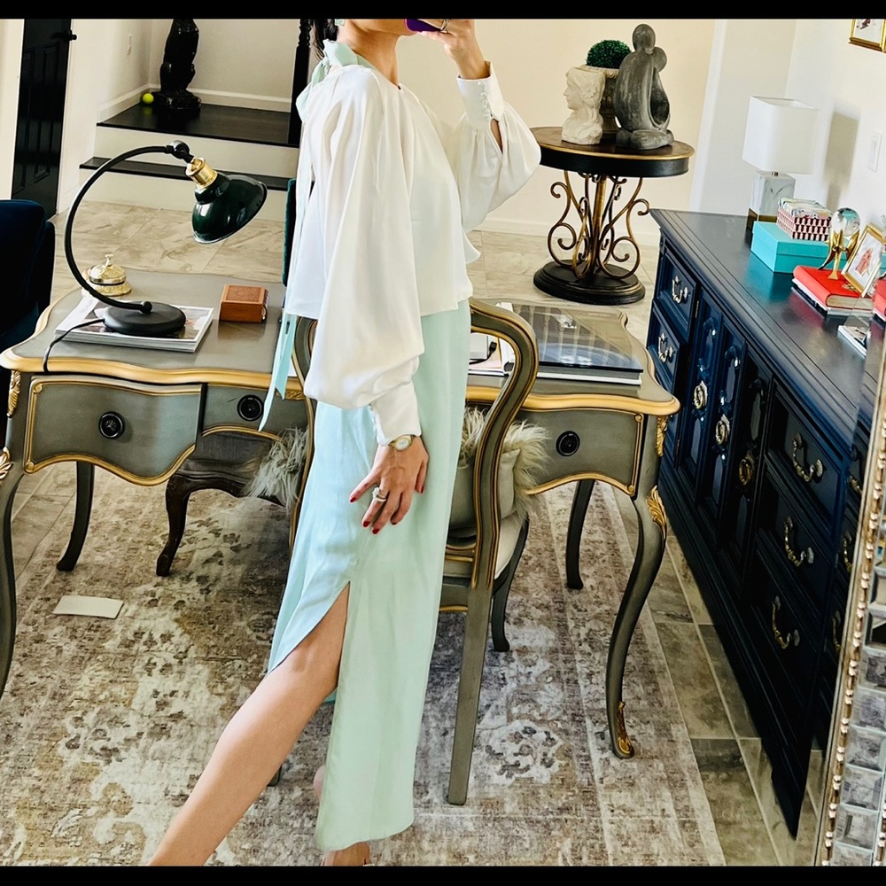 Two pieces Satin dress